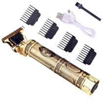 Máquina Cortadora E Aparadora Barba Profissional T9 Dourado