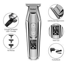 Maquina Cortar Cabelo Acabamento Kemei Km5027 Elétrico Sem Fio