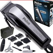 Máquina Cortar Cabelo Barba Philco Profissional Titânio 110