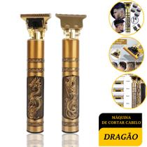 Máquina Cortar Cabelo Barbeiro Profissional Premium Dragão Elétrica Bateria Recarregável Alta Perfo