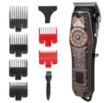 Máquina Cortar Cabelo Clipper Profissional Lcd Kemei 2617