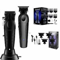 Maquina Cortar Cabelo E Acabamento Kit Kemei Km2296 E Km2299 Maquina Cortar Cabelo E Acabamento Kit Kemei Km2296 E Km2299