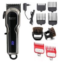 Maquina Cortar Cabelo Profissional Kemei 119 Elétrica + Kit Pentes