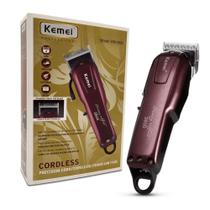 Máquina Cortar Cabelo Profissional Sem Fio Kemei Km-2600