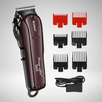 Máquina cortar Cabelo Profissional Sem Fio Pentes Disfarce Original Kemei Km 2600