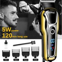 Maquina Cortar Cabelo Sem Fio Turbo Profissional Kemei