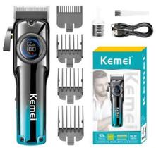 Maquina Cortar Cabelos 8W Kemei Recarregavel Painel Led Bivolt
