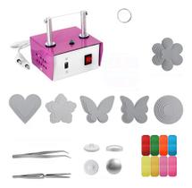 Máquina Cortar Fita Fuxico + Molde+fita + Pinça - Kit Menina