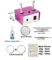 Máquina Cortar Fita Fuxico + Pinças + Pérolas - Kit Maneiro Máquina Cortar Fita Fuxico + Pinças + Pérolas - Kit Maneiro