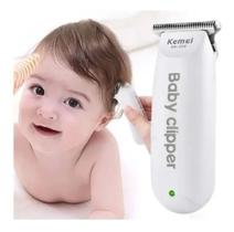 Maquina Cortar Mini Cabelo Bebe Criança Portátil Kemei 1319 Cor Branco Maquina Cortar Mini Cabelo Bebe Criança Portátil Kemei 1319 Cor Branco