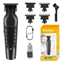 Maquina Corte Cabelo Acabamento Kemei Km-2299 Profissional Cor Preto 110v/220v