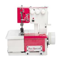 Máquina costura semi-industrial galoneira base plana vermelha bc2600-3p sun special