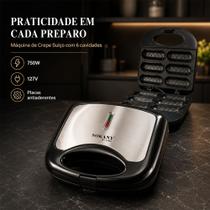 Maquina Crepeira Para Crepe No Palito Eletrica Profissional Antiaderente Com Molde 127V Maquina Crepeira Para Crepe No Palito Eletrica Profissional Antiaderente Com Molde 127V