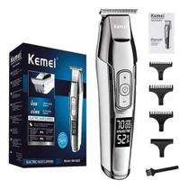 Máquina de Acabamento Aparador Disfarce Fade Pezinho Profissional Sem Fio Original Kemei KM-5027