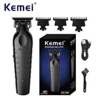 Máquina de Acabamento Profissional Barbearia Kemei KM-2299 Preta 5W Recarregável