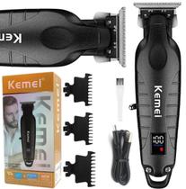 Maquina De Acabamento Profissional Kemei Km-2293 Com Display LED E 3 Horas Bateria Carcaça em Metal