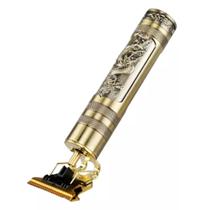 Máquina de Acabamento Profissional para Cabelo e Barba Sem Fio Premium 4 Pentes - Golden Edition