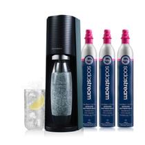 Máquina de água com gás SodaStream Terra Black com 3 pacotes de CO2