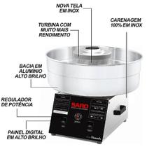 Máquina De Algodão Doce Saro Produz 180 Por Hora Ad31 Bivolt