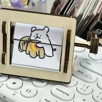 Máquina De Animação De Madeira Manual DIY Para Artesanato De Mesa Montagem Livre