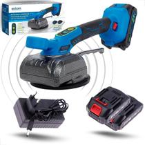 Maquina de Assentar Ceramica Pisos Porcelanato Com Ventosa 2 Baterias 2 em 1 Vibração Profissional