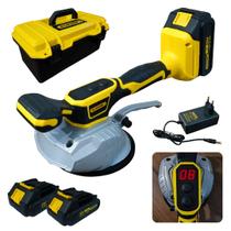 Máquina de Assentar Piso 21V com Maleta, Bateria Recarregável e Potente Ventosa de 130 kg