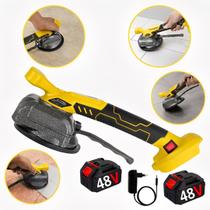Maquina De Assentar Piso 48V 2500W Elétrica 8000 mAh Recarregável Porcelanato Vibratória 2 Baterias Com Maleta Resistente