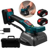 Maquina De Assentar Piso Elétrica Recarregável Porcelanato Vibratória 2 Baterias 48v Com Maleta