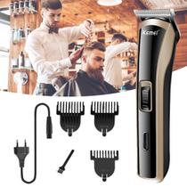 Máquina De Barbear Cortar Cabelo e Aparelho Aparador Elétrico Masculino - Kemei Km-418
