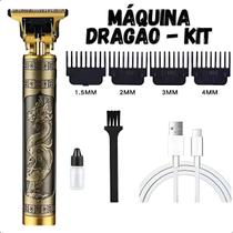Máquina de Barbear Dragão Dourada Cortador de Cabelo e Barba Profissional