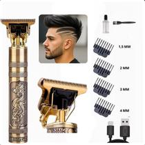 Máquina de Barbear Dragão Dourada Para Cabelo e Barba, Cortador Profissional