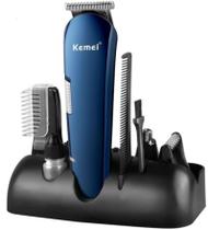 Máquina De Barbear E Aparar Pelos Kit 8 Em 1 Kemei Km-550