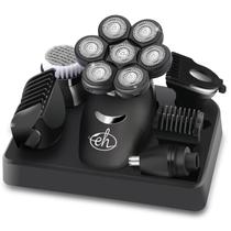 Máquina de Barbear Elétrica E-Hunter 7D - Rotativa, para Uso Molhado/Seco