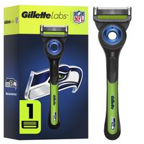 Máquina de barbear Gillette Labs Seahawks NFL com barra esfoliante Máquina de barbear Gillette Labs Seahawks NFL com barra esfoliante