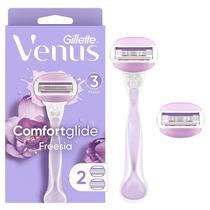 Máquina de barbear Gillette Venus ComfortGlide Freesia + 1 alça + 2 recargas Máquina de barbear Gillette Venus ComfortGlide Freesia + 1 alça + 2 recargas