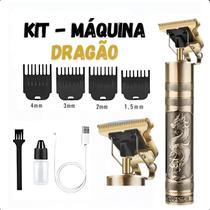 Máquina de Barbear Profissional Dragão Dourada Cortador Sem Fio