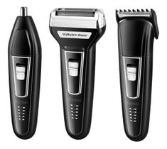 Maquina De Barbear tirar pelo nariz Cortar Cabelo Kemei 3x1 Recarregável