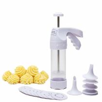 Maquina de biscoitos bolacha wilton petit four e cookies kit conjunto biscoiteira com 18 moldes moldes