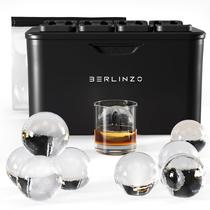 Máquina de bolas de gelo Berlinzo Premium Clear 8 bolas de gelo de 60 ml