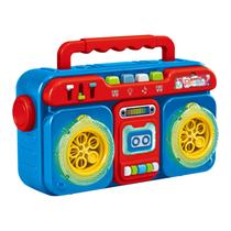 Máquina de bolha de rádio elétrica infantil Iluminação Música Gravador de dez buracos Brinquedos de bolha