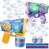 Máquina de bolhas automática Bubble Gun Snowalva LED, 2 pacotes