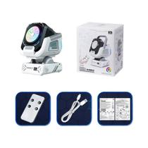 Máquina De Bolhas RGB Iluminada Com Controle Remoto, Rotação Automática, Bateria Recarregável De