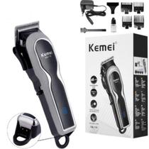 Máquina De Cabelo Kemei Km-119 Digital Com Led