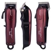 Máquina De Cabelo Profissional Sem Fio Kemei Km-Pg2600 Bordô