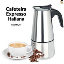 Maquina de Café Cafeteira Italiana 6 Xícaras Expresso e Moka Em Inox 6 Xícaras