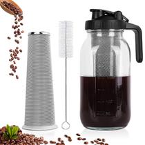 Máquina de café Cold Brew QHH 1.9L Mason Jar com filtro de aço inoxidável