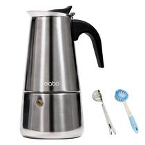 Máquina de café expresso de fogão Elabo Moka Pot 10 xícaras de aço inoxidável Máquina de café expresso de fogão Elabo Moka Pot 10 xícaras de aço inoxidável