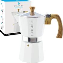 Máquina de café expresso de fogão GROSCHE Milano White 6 xícaras Máquina de café expresso de fogão GROSCHE Milano White 6 xícaras