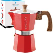 Máquina de café expresso para fogão GROSCHE Milano 6 Espresso Cup vermelha