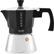 Máquina de café expresso para fogão GROSCHE Milano Moka Pot 3 xícaras preta